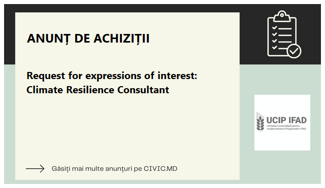 Request for expressions of interest: Climate Resilience Consultant