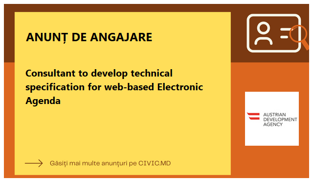 Consultant to develop technical specification for web-based Electronic Agenda 