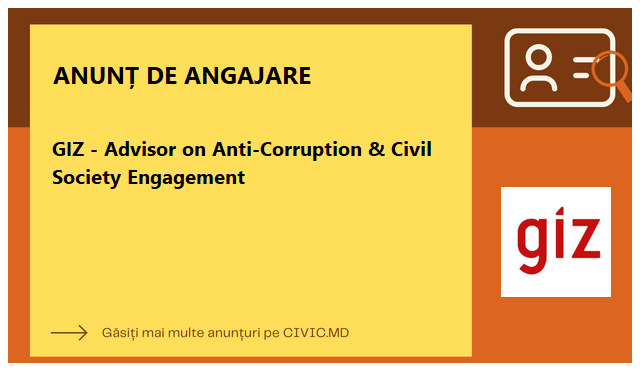 GIZ - Advisor on Anti-Corruption & Civil Society Engagement 