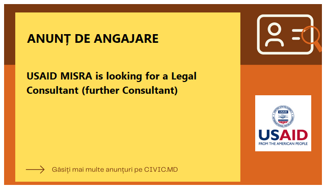 USAID MISRA is looking for a Legal Consultant (further Consultant)