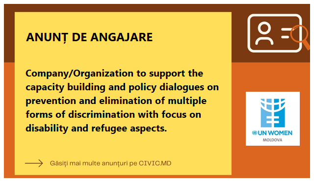 Company/Organization to support the capacity building and policy dialogues on prevention and elimination of multiple forms of discrimination with focus on disability and refugee aspects.